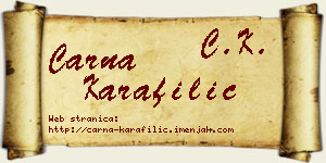 Čarna Karafilić vizit kartica